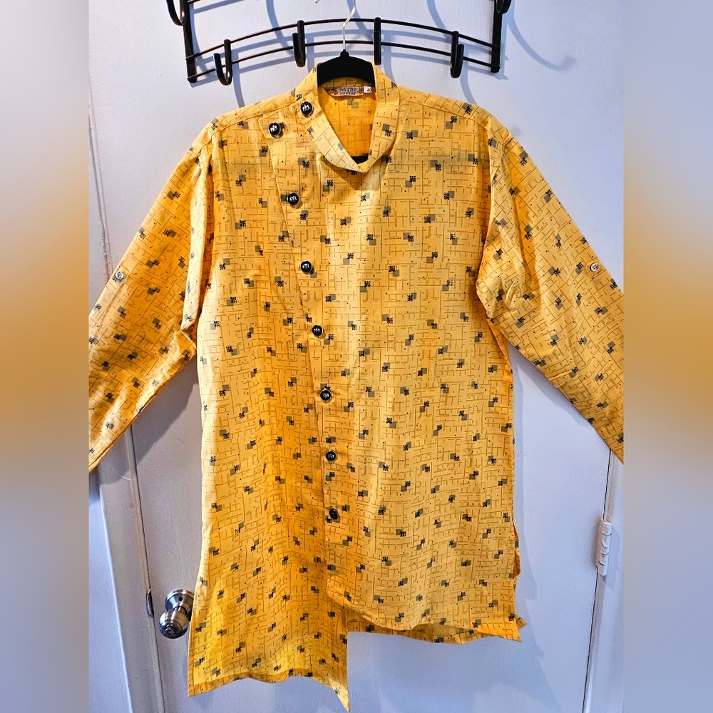 Yellow Geometric Kurta